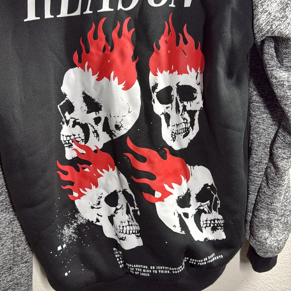 Reason skulls fleece lined hoodie - Picture 3 of 7